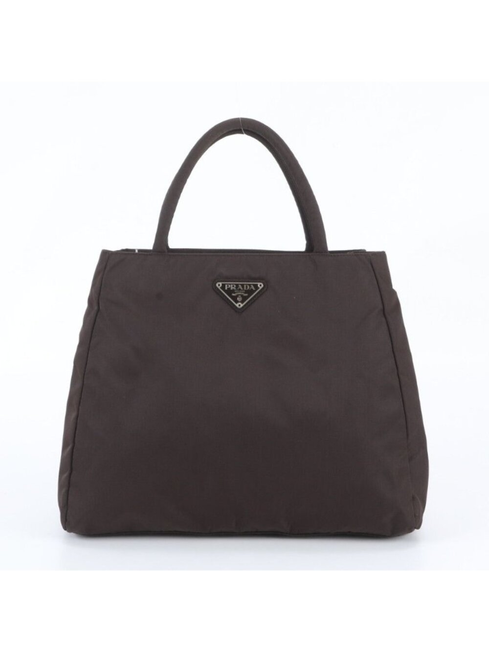 Prada Tessuto Nylon Triangle Logo Tote Bag Shoulder Hand Black
